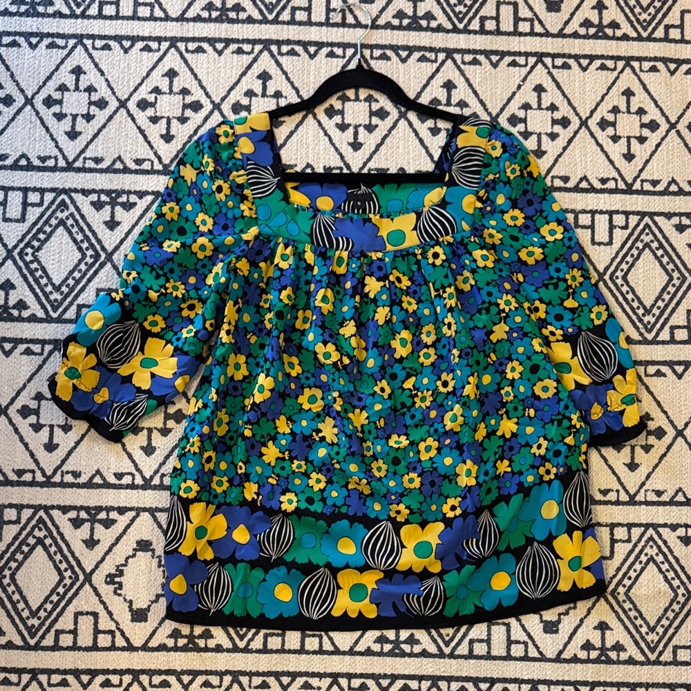Anna Sui Floral Silk Blouse S
